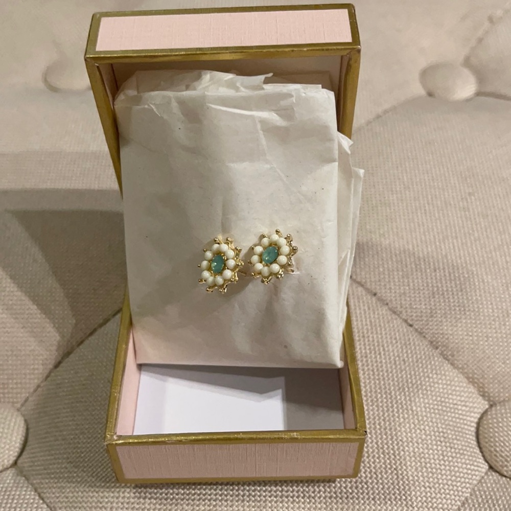 SOLD 3 for $10 Art Deco White Turquoise Earrings